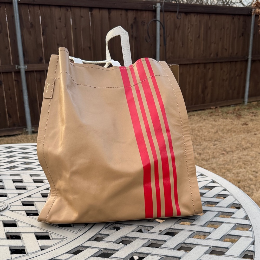 3.1 Phillip Lim LABEL; Tan and White Tote Bag with red stripes NWOT Negotiable